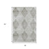 9' X 12' Gray And Ivory Geometric Washable Area Rug With UV Protection