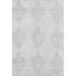 9' X 12' Ivory And Silver Geometric Washable Area Rug With UV Protection