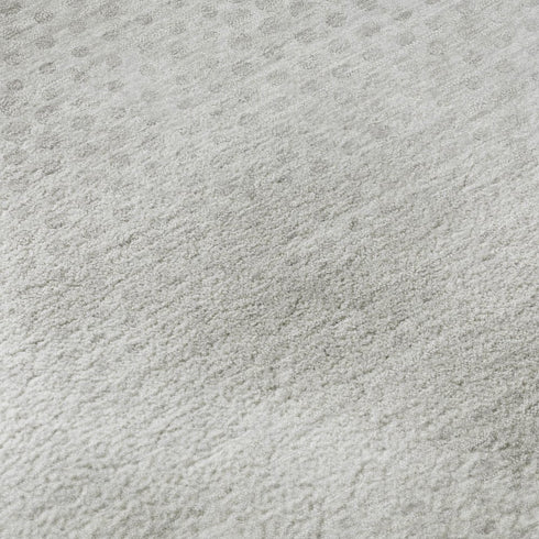 9' X 12' Ivory And Silver Geometric Washable Area Rug With UV Protection