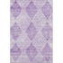9' X 12' Lavender And Ivory Geometric Washable Area Rug With UV Protection