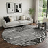 9' X 12' Black And Ivory Geometric Distressed Washable Area Rug With UV Protection