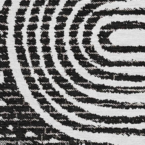 9' X 12' Black And Ivory Geometric Distressed Washable Area Rug With UV Protection