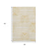 9' X 12' Gold And Ivory Geometric Distressed Washable Area Rug With UV Protection