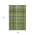 9' X 12' Green Gray And Ivory Plaid Washable Area Rug With UV Protection