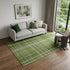 9' X 12' Green Gray And Ivory Plaid Washable Area Rug With UV Protection