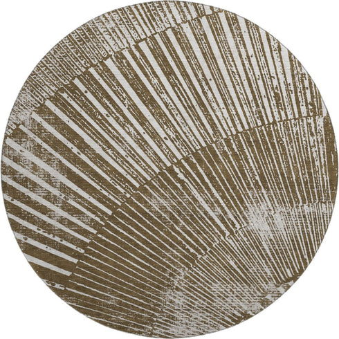 9' X 12' Chocolate And Ivory Geometric Washable Area Rug With UV Protection