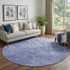 9' X 12' Navy Blue And Ivory Geometric Washable Area Rug With UV Protection