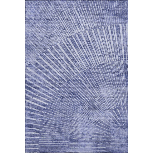 9' X 12' Navy Blue And Ivory Geometric Washable Area Rug With UV Protection