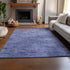 9' X 12' Navy Blue And Ivory Geometric Washable Area Rug With UV Protection