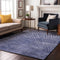9' X 12' Navy Blue And Ivory Geometric Washable Area Rug With UV Protection