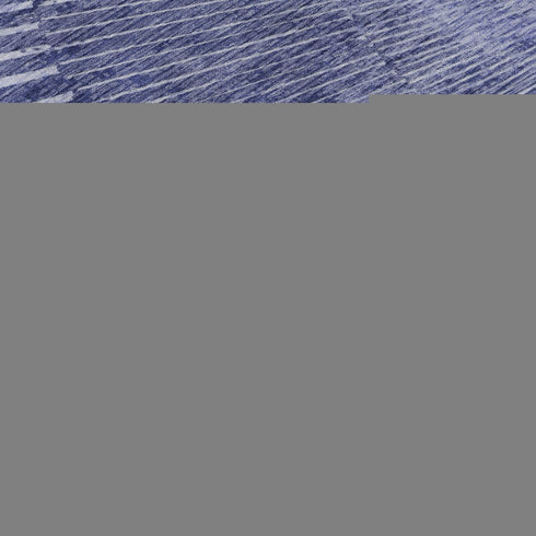 9' X 12' Navy Blue And Ivory Geometric Washable Area Rug With UV Protection