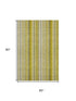 5' X 8' Gold And Ivory Striped Washable Area Rug With UV Protection