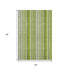 5' X 8' Green And Ivory Striped Washable Area Rug With UV Protection