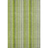 5' X 8' Green And Ivory Striped Washable Area Rug With UV Protection