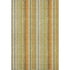 5' X 8' Khaki Orange And Beige Striped Washable Area Rug With UV Protection