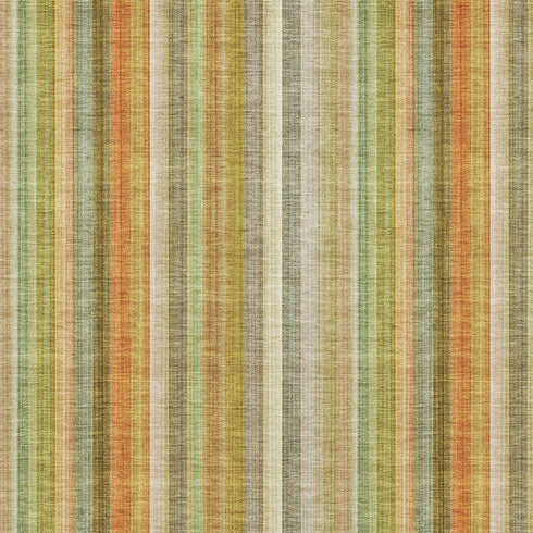 5' X 8' Khaki Orange And Beige Striped Washable Area Rug With UV Protection