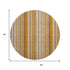 8' Rust And Gray Striped Washable Round Rug With UV Protection