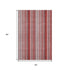 5' X 8' Red And Ivory Striped Washable Area Rug With UV Protection