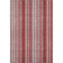 5' X 8' Red And Ivory Striped Washable Area Rug With UV Protection