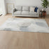 5' X 8' Ivory And Beige Abstract Washable Area Rug With UV Protection