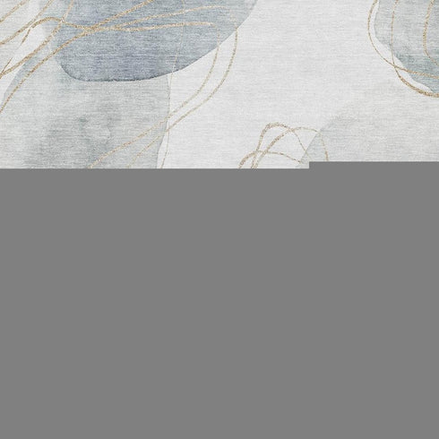 8' X 10' Ivory And Beige Abstract Washable Area Rug With UV Protection