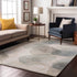 8' X 10' Ivory And Beige Abstract Washable Area Rug With UV Protection