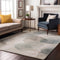 8' X 10' Ivory And Beige Abstract Washable Area Rug With UV Protection
