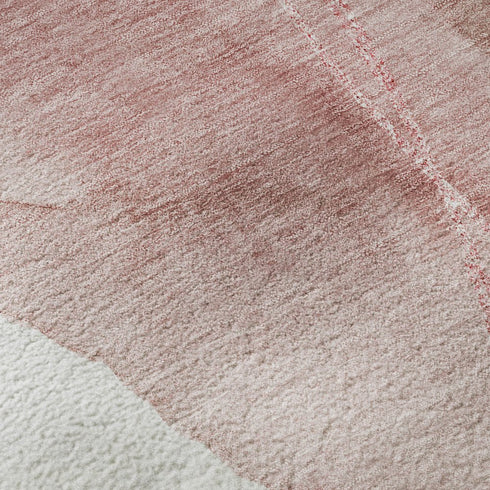 5' X 8' Merlot And Ivory Abstract Washable Area Rug With UV Protection