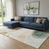 8' X 10' Beige Copper And Taupe Abstract Washable Area Rug With UV Protection