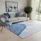 5' X 8' Blue And Gray Abstract Washable Area Rug With UV Protection