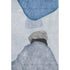 5' X 8' Blue And Gray Abstract Washable Area Rug With UV Protection