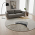 8' Brown And Gray Abstract Washable Round Rug With UV Protection