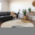 8' Brown And Gray Abstract Washable Round Rug With UV Protection