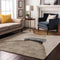 9' X 12' Brown And Gray Abstract Washable Area Rug With UV Protection