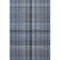 Blue And Gray Plaid Washable Area Rug With UV Protection