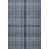 Blue And Gray Plaid Washable Area Rug With UV Protection