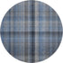 Blue And Gray Plaid Washable Area Rug With UV Protection