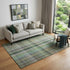 9' X 12' Green And Gray Plaid Washable Area Rug With UV Protection
