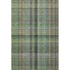 9' X 12' Green And Gray Plaid Washable Area Rug With UV Protection