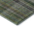 9' X 12' Green And Gray Plaid Washable Area Rug With UV Protection