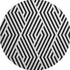 9' X 12' Black And Ivory Geometric Washable Area Rug With UV Protection