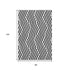 9' X 12' Black And Ivory Geometric Washable Area Rug With UV Protection