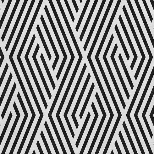 9' X 12' Black And Ivory Geometric Washable Area Rug With UV Protection