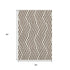 9' X 12' Brown And Ivory Geometric Washable Area Rug With UV Protection