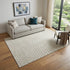 9' X 12' Ivory And Beige Geometric Washable Area Rug With UV Protection