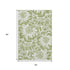 9' X 12' Fern Green And Ivory Floral Washable Area Rug With UV Protection