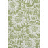 9' X 12' Fern Green And Ivory Floral Washable Area Rug With UV Protection