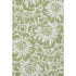 9' X 12' Fern Green And Ivory Floral Washable Area Rug With UV Protection