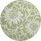 9' X 12' Fern Green And Ivory Floral Washable Area Rug With UV Protection