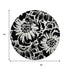 9' X 12' Black And Ivory Floral Washable Area Rug With UV Protection